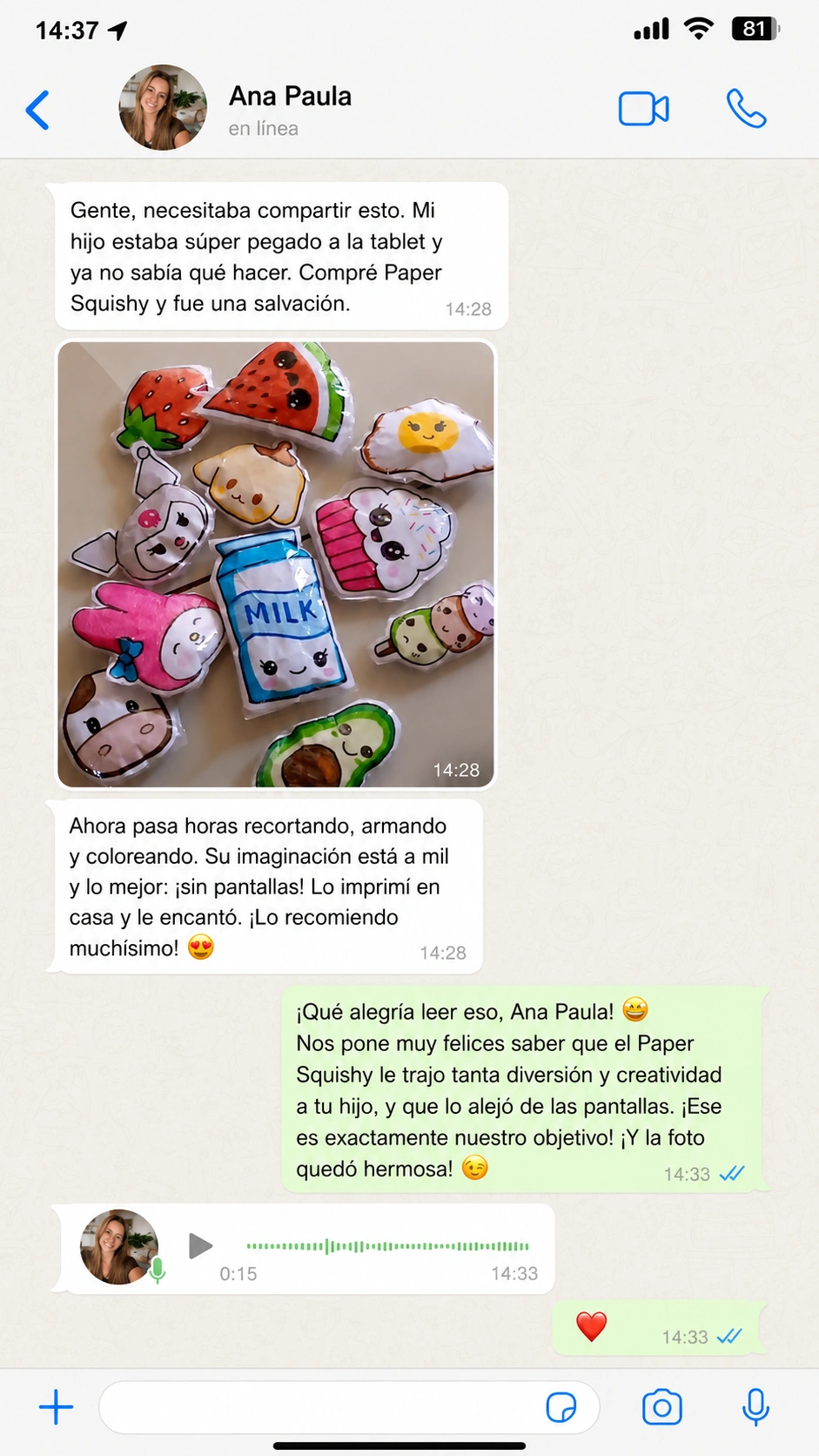 Captura de conversación real en WhatsApp 1