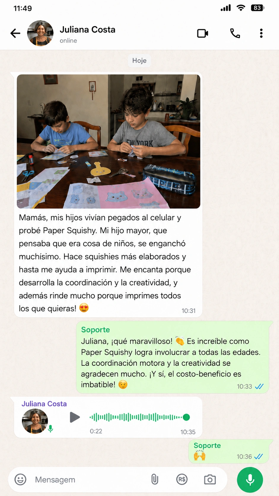 Captura de conversación real en WhatsApp 4