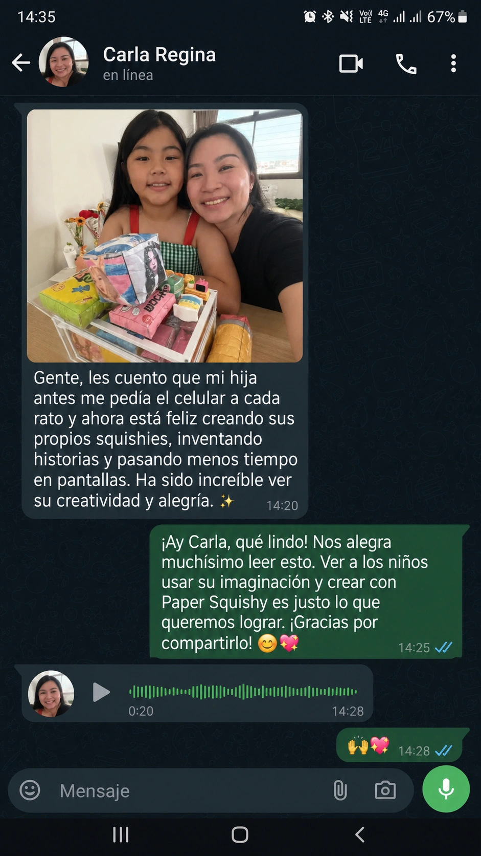 Captura de conversación real en WhatsApp 5