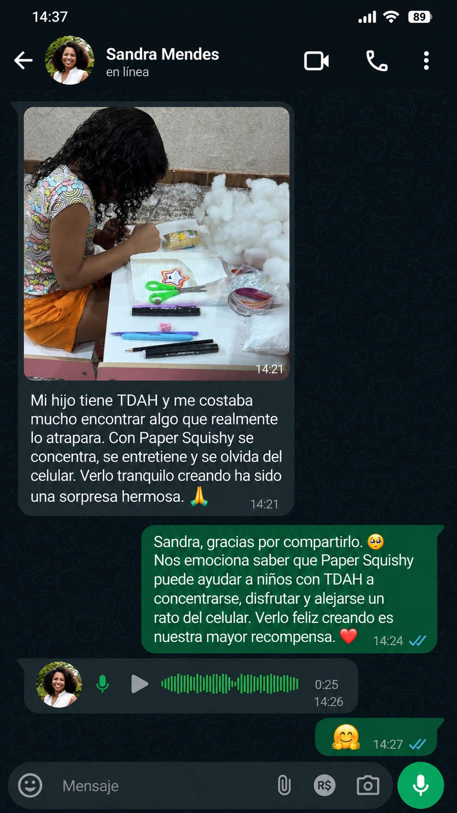 Captura de conversación real en WhatsApp 7