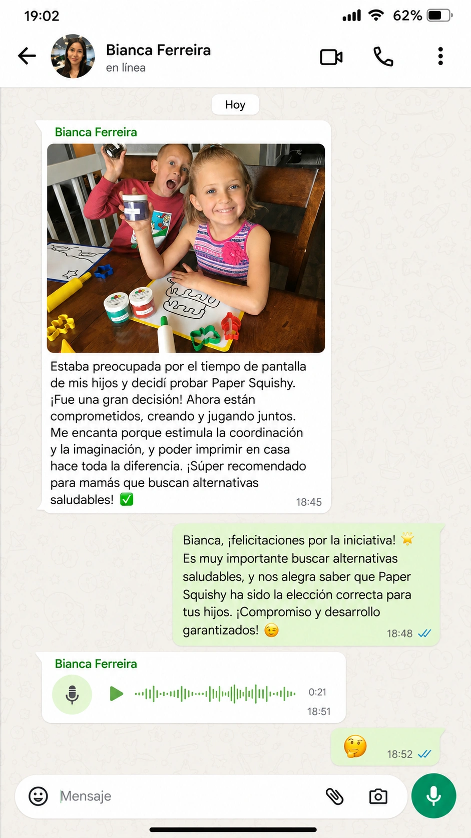Captura de conversación real en WhatsApp 9
